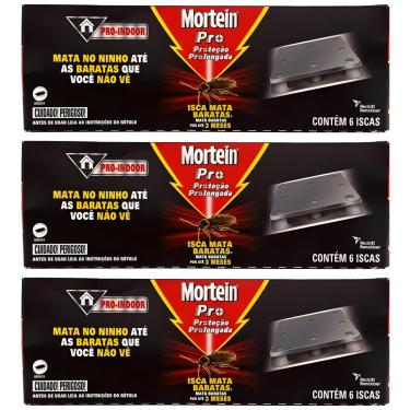 Imagem de Iscas Mata Baratas Mortein Pró 18 Unidades Elimina o Ninho com Efeito Dominó Proteção por até 3 Meses Mais Seguro para Crianças e Pets