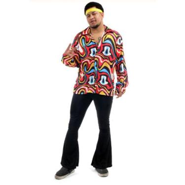 Imagem de Fantasia Carnaval Masculina Hippie Moderno Adulto com Faixa - Sulameri