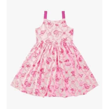 Imagem de Vestido Visco Maquineta Menina Rovi Kids Rosa, 14, Rosa