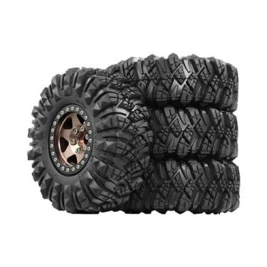 Imagem de Pneus De Borracha Para Carro RC Crawler 1/10, 110mm, Com Cubo De Roda 