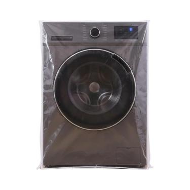 Imagem de Capa de – Proteção de roupa de PVC transparente portátil com zíper suave, capas de lavanderia para e secadora, para aluguel de apartamento em casa, escola, uso interno e externo