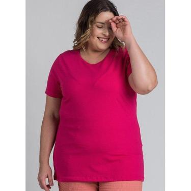 Imagem de Baby Look Feminina Plus Size Decote Redondo Manga Curta - Serena-Feminino