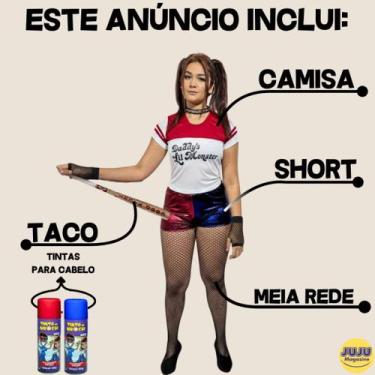 Imagem de Fantasia Arlequina Completa Harley Quinn Halloween Esquadrão Suicida I