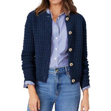 Imagem de Suéter PRETTYGARDEN Azul Escuro com Botões XXL