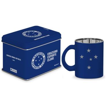 Imagem de Caneca de Vidro Diamond Metalic Lata - Cruzeiro - 300ml - Brasfoot 