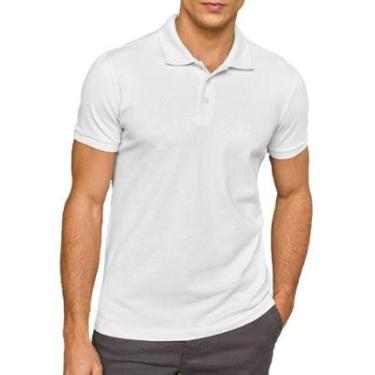 Imagem de Camisa Masculina Lado Avesso Gola Polo Piquet Branca - LH422-Masculino