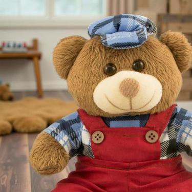 Imagem de Ursinho De Pelúcia Menino De Chapéu 25cm Anti-alérgico - Toybrink, Mar