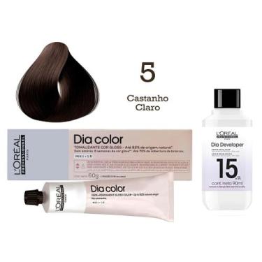 Imagem de Tonalizante Dia Color 5 Castanho Claro + Emulsão Reveladora 15v  L'Oré
