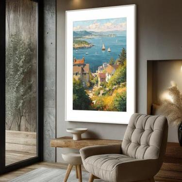 Imagem de Quadro com Moldura e Acrilico Cristal Vidro Paisagem Estilo Pintura pa