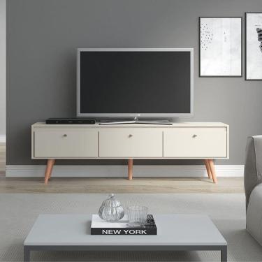 Imagem de Rack Retrô Memphis Para Tv Até 65 Polegadas 3 Portas Menu Móveis Champanhe