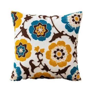 Imagem de Capa De Almofada Bordada Em Algodão Macio 45x45cm, Confortável E Decor