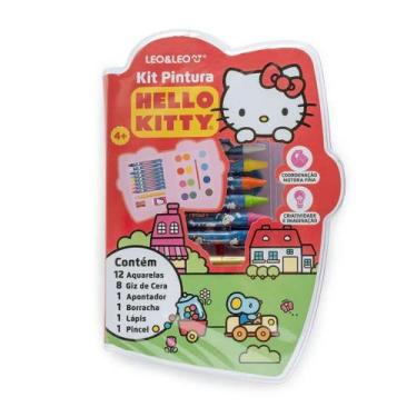Imagem de Kit Pintura Cores Personagens Hello Kitty Estojo c/ 24 Peças Leo&Leo L