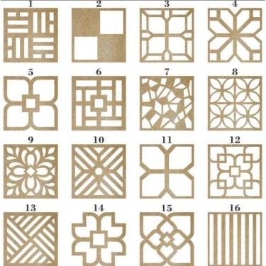 Imagem de Kit de 24 Placas Decorativas Cobogó Vazado em MDF Cru 25x25cm para Dec
