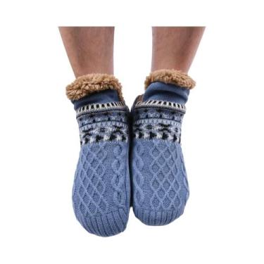Imagem de Meias Curtas Masculinas De Inverno Quentes Antiderrapantes Forradas Pa