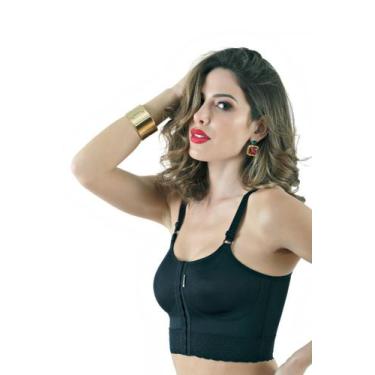 Imagem de Sutiã alça fina com colchete e renda cor preto kelogel, PP