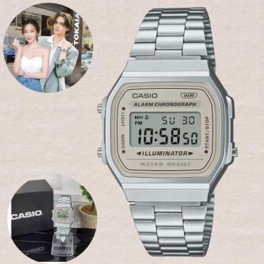Imagem de Relógio de Pulso Casio Feminino Masculino Digital Aço Inóx Vintage Res