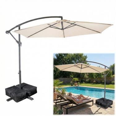 Imagem de Kit Ombrelone Lateral Suspenso 2,5 Metros TAIPU Bege + Base 45kg Portá