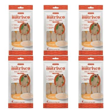 Imagem de Kit Petisco Cães Snack Cremoso Nutrisco Frango 56g C/6 Unidades