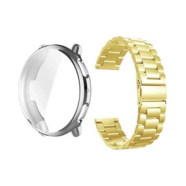 Imagem de Pulseira De Aço Inoxidável Amazfit Active 2 Com Protetor De Tela TPU A