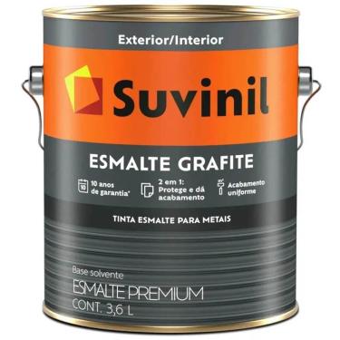 Imagem de Tinta Esmalte Sintético Fosca para Metais 3,6 Litros Grafite Escuro - 53404110 - SUVINIL