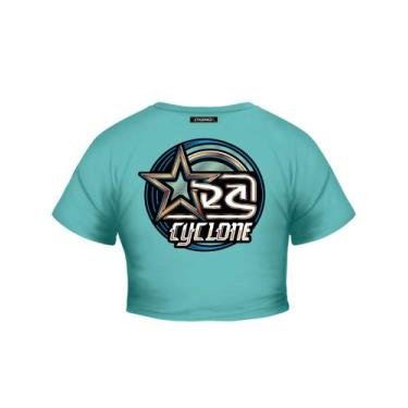 Imagem de Baby Look Cyclone Cropped Starloop Metal, Azul turquesa, P