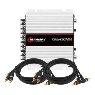 Imagem de Modulo Amplificador Taramps Ts400x4 400 Watts Rms + 02 Cabo Rca 1,5 Me