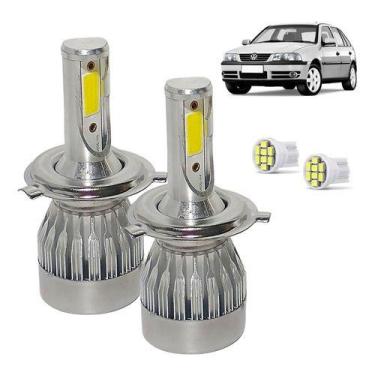 Imagem de Kit Super Led Gol G3 2000 a 2005 Farol Simples Alto e Baixo H4 20000 L