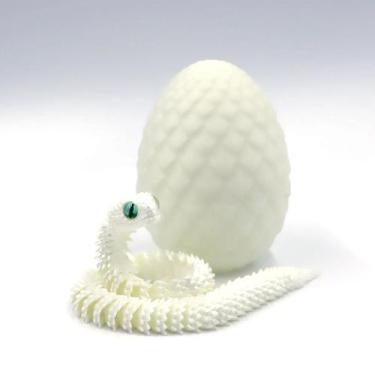 Imagem de Brinquedo Articulado Cobra Dragão com Ovo  Flexível Anti-Stress e Deco