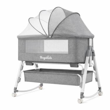 Imagem de Berço Bebe Moises Portátil Cobed Com Mosquiteiro Cinza Claro BugaKids 