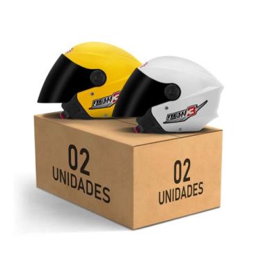 Imagem de Kit 2 Capacetes New Liberty 3 Aberto Viseira Fumê Pro Tork Masculino F