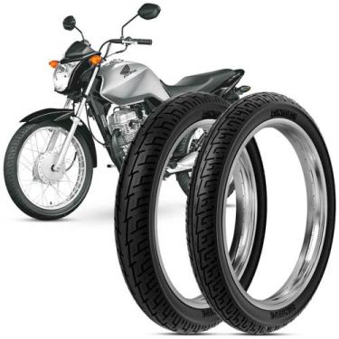 Imagem de 2 Pneu Moto CG Fan Rinaldi 90/90-18 57p 2.75-18 42p BS32
