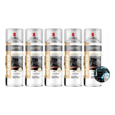 Imagem de Kit 5 Etaniz Silicone Spray Carro Novo 300ml Renova Protege - Chesiqui