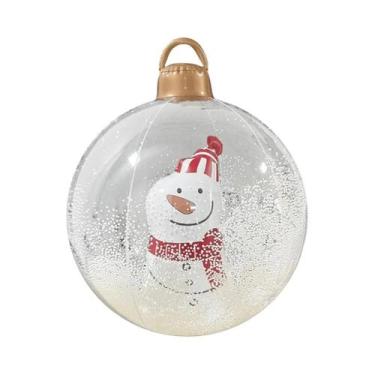 Imagem de Bola De Natal Inflável Gigante De PVC De 24 Polegadas Com Iluminação E