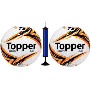 Imagem de Kit 2 Bolas Society Topper Slick + 1 Bomba De Ar, Laranja