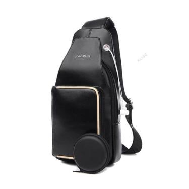Imagem de Mochila Antifurto Zoro Paul Crossbody Couro Saída Para Fone de Ouvido 
