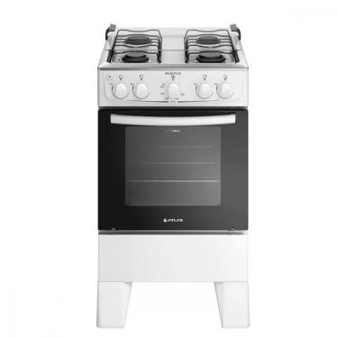 Imagem de Fogão de Piso 4 Bocas a Gás Atlas Milão Plus Mesa Inox Acendimento Automático Preto Bivolt