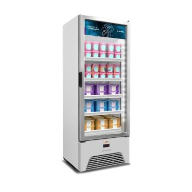 Imagem de Freezer Vertical Expositor de Sorvetes e Congelados Metalfrio Frost Free 497L Porta de Vidro Vf50ah Optima Branco 220V