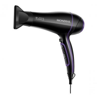 Imagem de Secador de Cabelos Black Purple Scn-01 2000W Tecnologia Tourmaline 3 Temperaturas Preto Roxo Mondial 220V