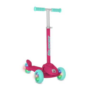 Imagem de Patinete Infantil Skatenet Led Ajustável Rosa com Freio Traseiro Até 80kg Brinquedos Bandeirante