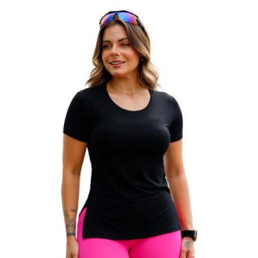 Imagem de Blusa tapa bumbum viscose fitness academia esportes - LUFRAN, G, Preto