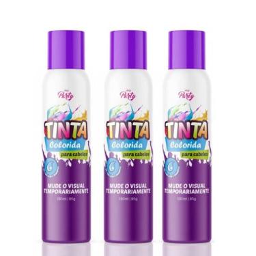 Imagem de Kit 2 Tinta Spray Lavável Cabelo Maluco Festa Violeta Neon - My Party