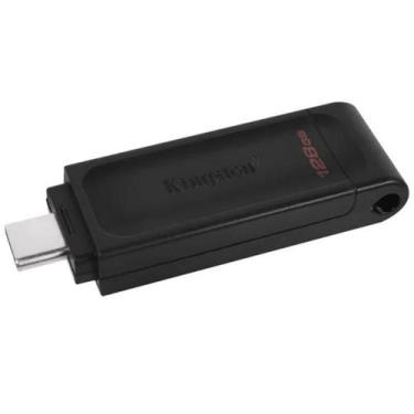 Imagem de Pendrive Kingston DataTraveler 70 DT70 128GB USB-C Preto  Alta Velocid