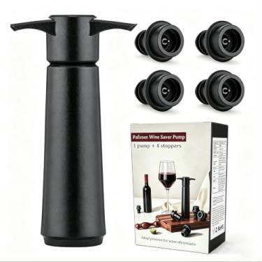 Imagem de Rolhas de vinho a vácuo com bomba, mantém o vinho fresco por até 7 dias - 1 bomba 4 rolhas, bombas de vinho e rolha de vácuo de vinho, reutilizável para economia de vinho, rolhas de vinho para