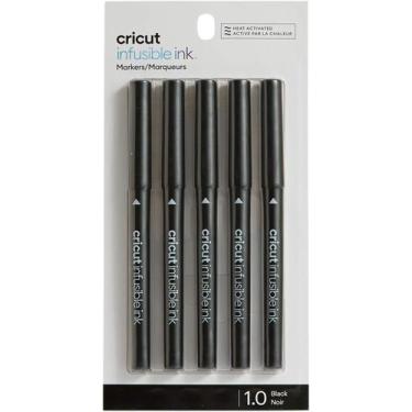 Imagem de Canetas Cricut Tinta Infusível Preto  Pacote com 5 unidades (ponta 1.0