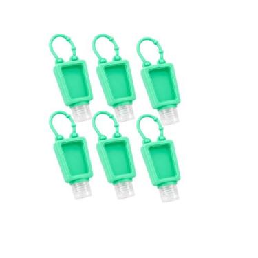 Imagem de Kit 6 Porta Álcool Gel Com Alça Silicone Cores Sortidas Cor:Verde - Es
