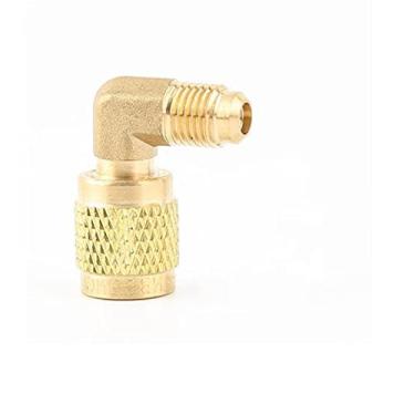 Imagem de 1 PC Adaptador de ar condicionado líquido para adição de tubo de flúor de junta de 90/180 graus para adição de tubo ao conector de refrigeração, 90 graus