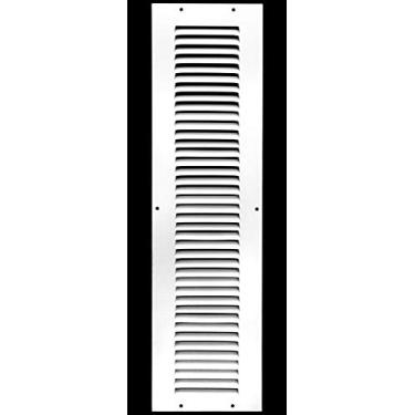 Imagem de Grade de retorno de ar de 15,24 cm x 55,88 cm - parede lateral e teto - difusor de cobertura de duto de ventilação HVAC - [branco] [Dimensões externas: 19 cm L x 63,75 cm h]