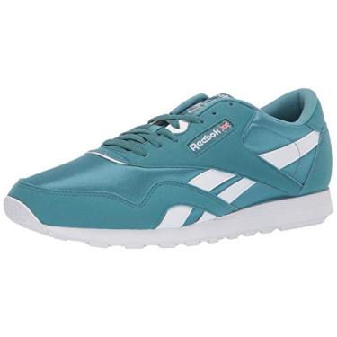 Imagem de Reebok Tênis feminino clássico de nylon SP, Névoa mineral/branco, 3.5