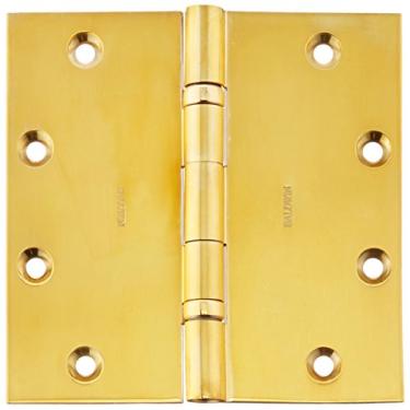 Imagem de Baldwin 1051031I Dobradiça de encaixe quadrada com rolamento esférico, latão brilhante não laqueado