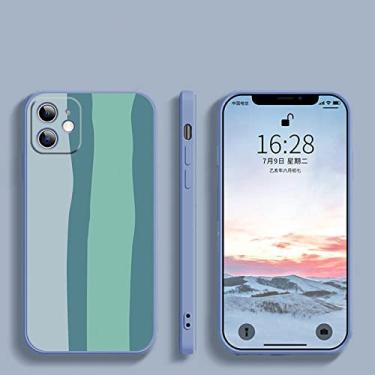 Imagem de Capa de telefone de silicone líquido luxuosa colorida arco-íris para iPhone 12 11 13 Pro Max Mini XR XS X 6 6S 7 8 Plus SE2 Capa macia Fashion, A06, para iPhone 12 Mini